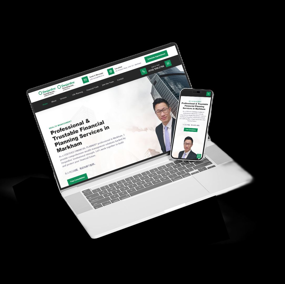 CFP Jobi Wong website on mobile phone and laptop