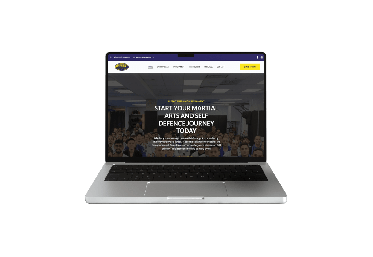 Mobile and
						laptop screens for OpenMat MMA