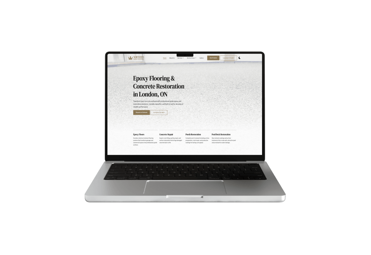 Mobile and
						laptop screens for Northern Elite Coatings